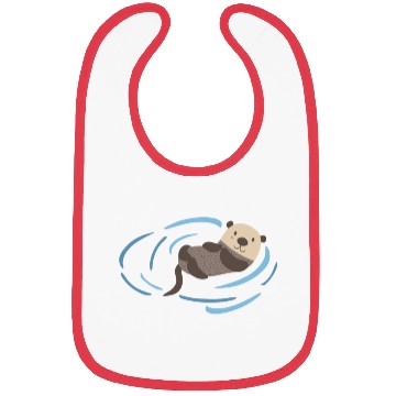 Discover Sea Otter In Water Cute Lutra Animal Lover Funny Bibs