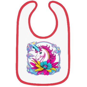 Discover Unicorn flowers colors Bibs