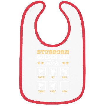 Discover Labrador STUBBORN GOLDEN LAB TRICKS Labrador Bibs