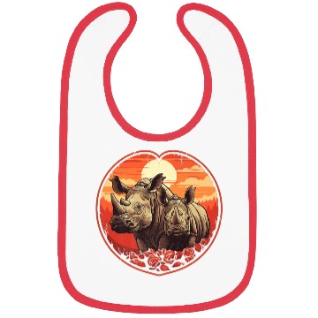 Discover Cute Rhino Hearts Premium Bibs