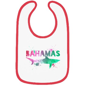 Discover Bahamas Shark Watercolor Souvenir Bibs