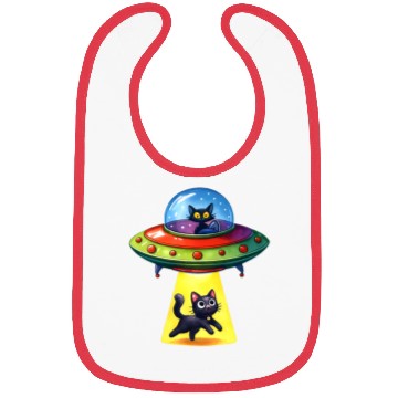 Discover Cat Abduction Funny Space Lover Bibs
