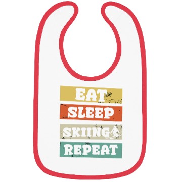 Discover eat sleep skiing repeat Bibs