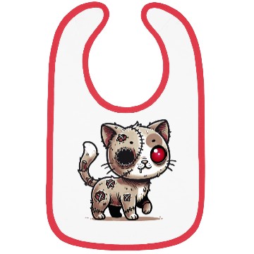 Discover scary zombie kawaii cat for halloween fun Bibs