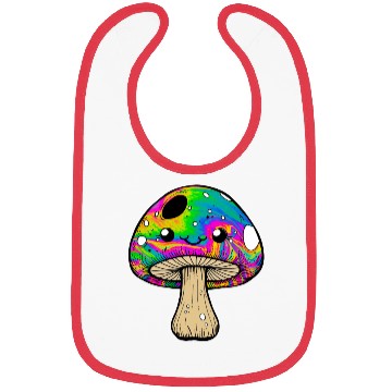 Discover psychedelic Kawaii Mushroon Bibs