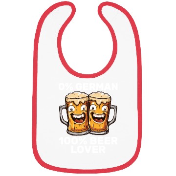 Discover 0% German 100% Beer Lover Funny Drinking Bibs