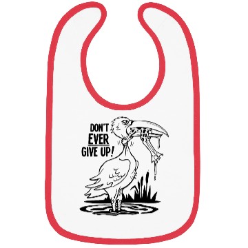 Discover Never Give Up Pelican and Frog Bibs