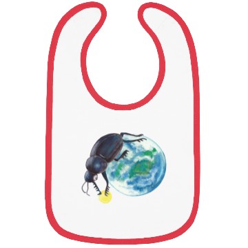 Discover Sacred Scarab Beetle Rolling Earth And Moon Bibs