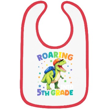 Discover Roaring 5th Grade Dinosaur T Rex Back To School Bibs