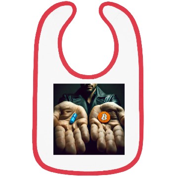 Discover Bitcoin BTC Cryptocurrency Orange Pill Blue Pill Bibs
