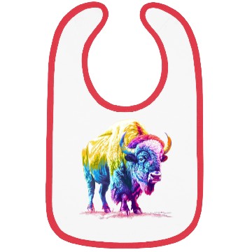 Discover Vibrant Rainbow Buffalo Artwork Bibs