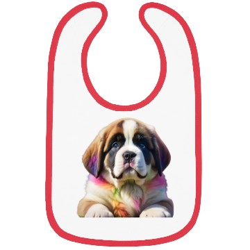 Discover Rainbow Ombre Saint Bernard Puppy Bibs