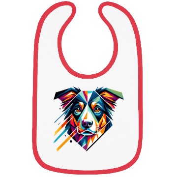 Discover Colorful Geometric Dog Art Australian Shepherd Bibs