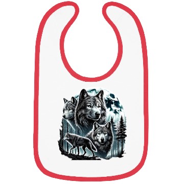 Discover Vintage Wolf 90s Wolf Lovers Retro Moon Bibs