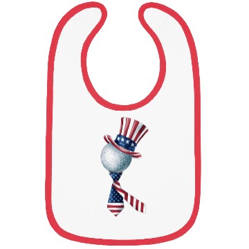 Discover Patriotic Golf Ball with USA Flag Hat and Bow Tie Bibs