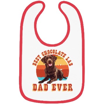 Discover Brown Labrador BEST CHOCOLATE LAB DAD EVER Men Bibs