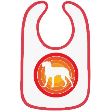 Discover Retro Sunset Weimaraner Dog Silhouette Bibs