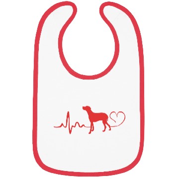 Discover Dog Lover Heartbeat Weimaraner Dog Silhouette Bibs