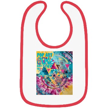 Discover pop color geometric tie dye Bibs