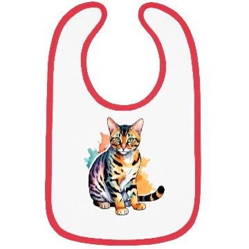Discover Leopard Cat Watercolor Bibs