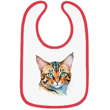 Discover Leopard Cat Watercolor Bibs