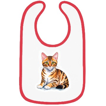 Discover Leopard Cat Watercolor Bibs