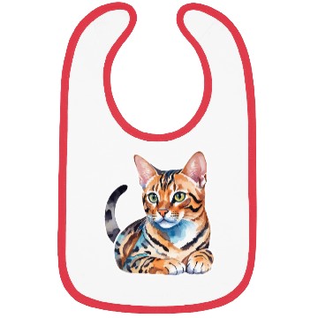 Discover Leopard Cat Watercolor Bibs