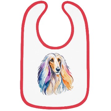 Discover Afghan Hound Dog Watercolor Bibs