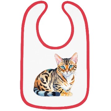 Discover Leopard Cat Watercolor Bibs