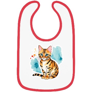 Discover Leopard Cat Watercolor Bibs