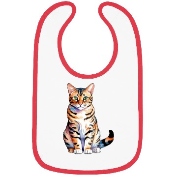 Discover Leopard Cat Watercolor Bibs