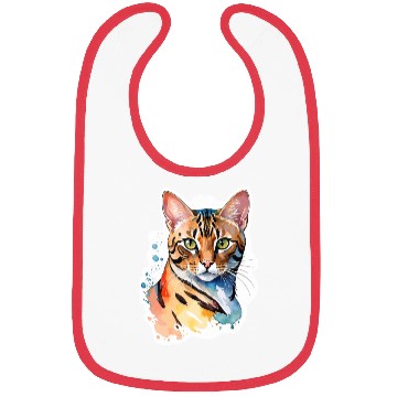 Discover Leopard Cat Watercolor Bibs