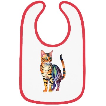 Discover Leopard Cat Watercolor Bibs