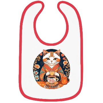Discover Tea ceremony tea ritual cat drinking tea Bibs