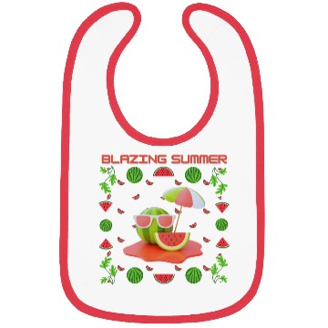 Discover Blazing Watermelon Summer Bibs