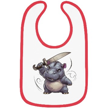 Discover Hippo With a Sword Bibs