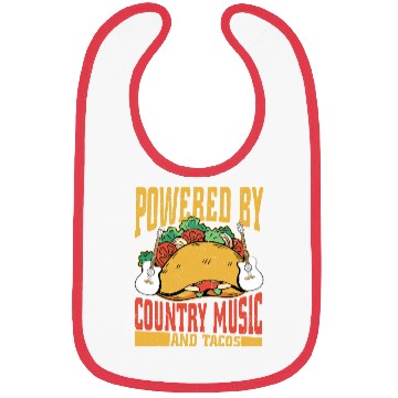 Discover Powered By Country Music & Tacos Cowboy Western Bibs