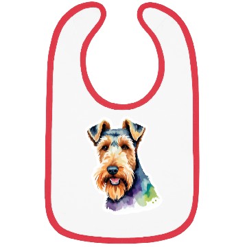 Discover Airedale Terrier Watercolor Bibs