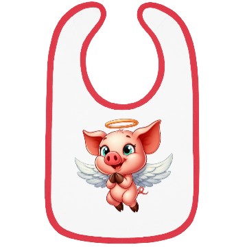 Discover Pig angel with wings and halo on the farm Bibs