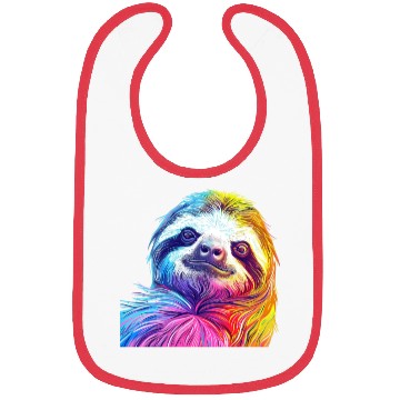 Discover Vibrant Rainbow Sloth Art Bibs