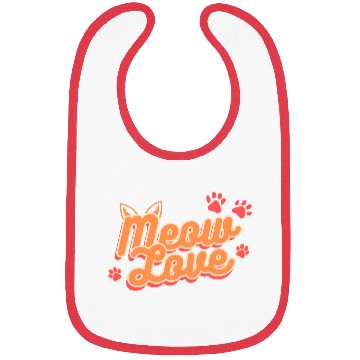 Discover Meow Love, Cat Lover Bibs