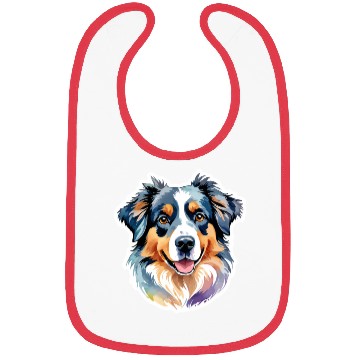 Discover Australian Shepherd Watercolor Bibs