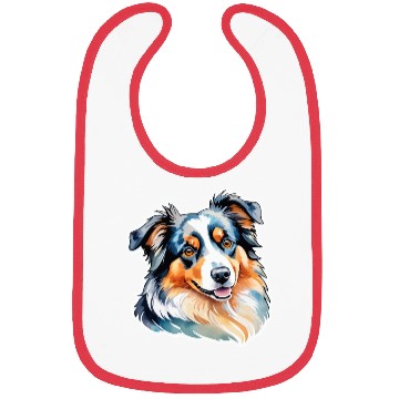 Discover Australian Shepherd Watercolor Bibs