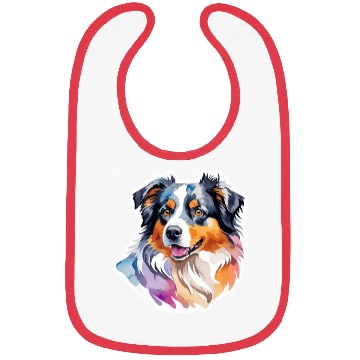 Discover Australian Shepherd Watercolor Bibs