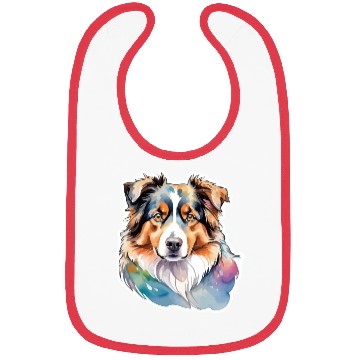 Discover Australian Shepherd Watercolor Bibs