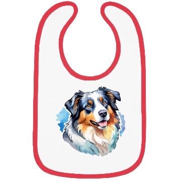 Discover Australian Shepherd Watercolor Bibs