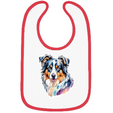 Discover Australian Shepherd Watercolor Bibs