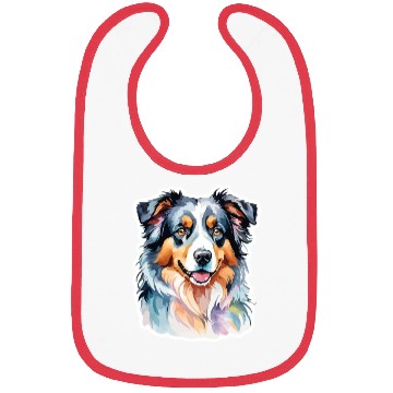 Discover Australian Shepherd Watercolor Bibs