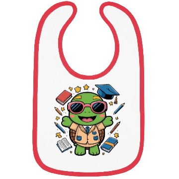 Discover School Boy Turtle Bibs