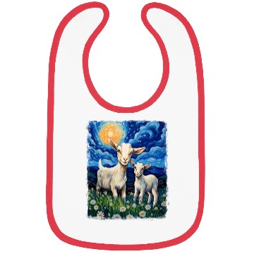 Discover Goats Farm Animals Farmer Starry Night Painting Bibs